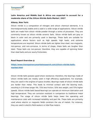 Silicon Nitride Balls Market