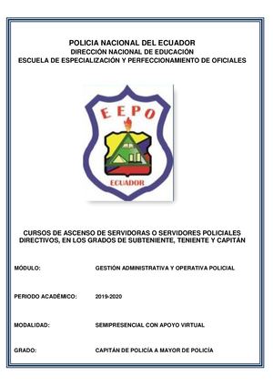 Módulo De Gestión Administrativa Y Operativa Policial (Unidad 1)