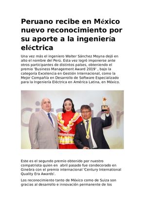 Peruano Recibe En México Nuevo Reconocimiento Por Su Aporte A La Ingeniería Eléctrica