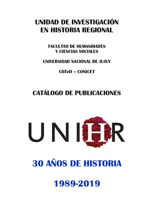 Publicaciones Unihr 30 Años