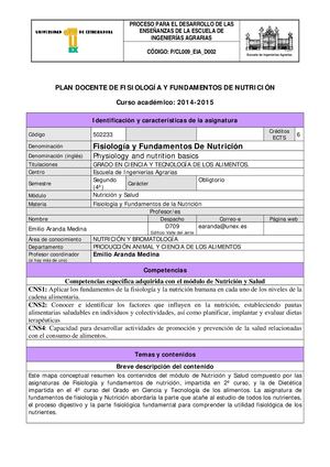 Fisiologia Y Fundamentos De La Nutricion