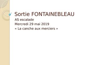 Sortie Fontainebleau