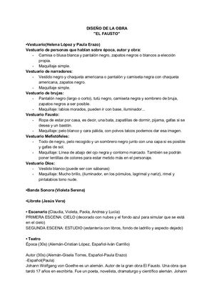 Diseño De La Obra El Fausto