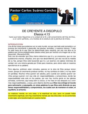 De Creyente A Discipulo Mensajes Domi