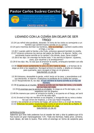 Lidiando Con La Cizaña Sin Dejar De Ser Trigo