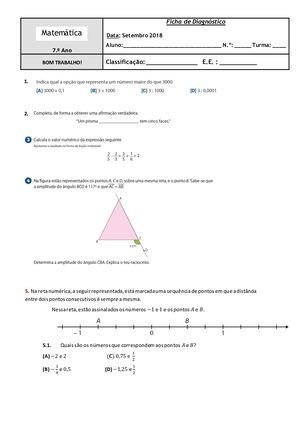 Teste Diagnostico 7ºano