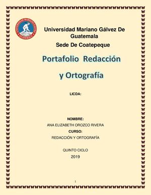 Portafolio Redaccion Y Ortografia Ana Elizabeth Orozco Rivera