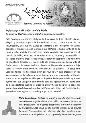 VII Domingo De Pascua - Ascensión del Señor