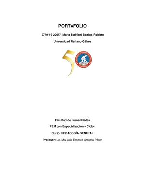 Portafolio Pedagogía General Estefani