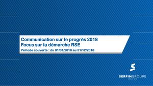 Communication sur le progrès 2018 _ SERFIM Groupe