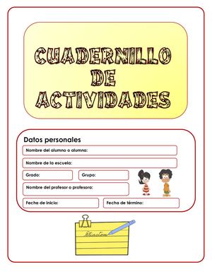 Cuadernillo De Actividades Para Primer Grado