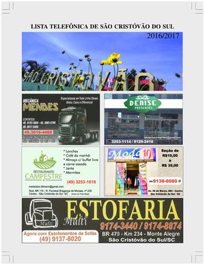 Lista Telefonica De São Cristovão Do Sul Certo