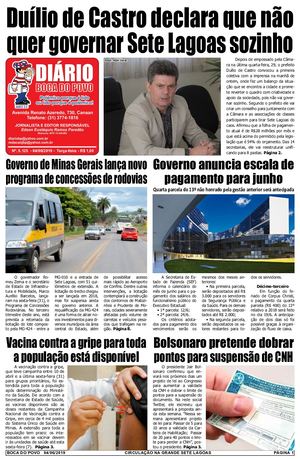 Jornal Diário Boca do Povo de terça-feira dia 4 de junho de 2019