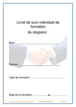Livret De Suivi Individuel De Formation