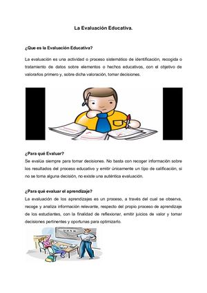 La Evaluación Educativa