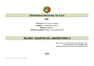 Sílabo Equipos De Laboratorio Ii