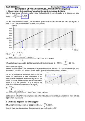 Correction bac liban Physique 2019