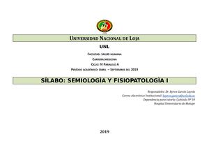 Xx Silabo De Semiología Y Fisiopatología I Abril Sept 2019