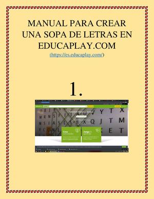 Manual Para Crear Una Sopa De Letras En Educaplay