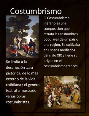 El Costumbrismo y Romanticismo