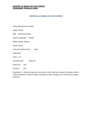 Reseña La Biblia De Los Caidos