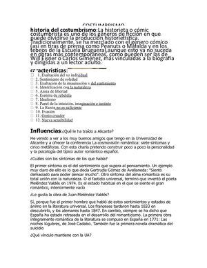 costumbrismo y romanticismo