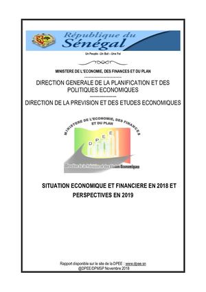 SITUATION ECONOMIQUE ET FINANCIERE EN 2018 ET PERSPECTIVES EN 2019