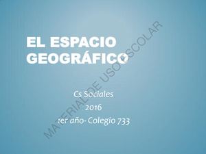 El Espacio Geografico