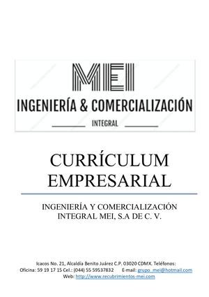 Curriculum Comercializadora Mei