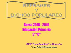 Refranes Y Dichos Populares Junio 2 019