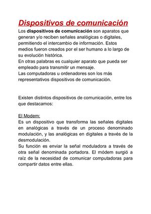 Dispositivos De Comunicación