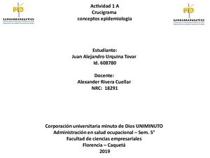 Crucigrama Epidemiologia Y Estadistica
