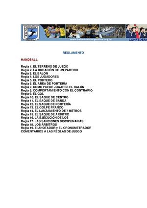 Reglamento De Handball