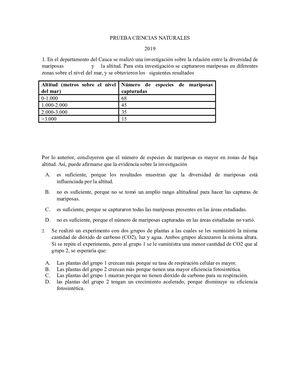 Evaluacion Ciencias Naturales