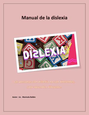 Manual De La Dislexia