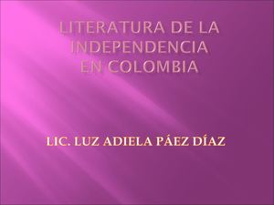 Literatura De La Independencia