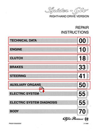 Alfa Romeo GT/GTV & Spider 1995-2010 Workshop Repair & Service Manual