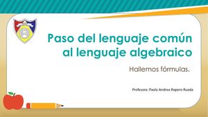 Paso Del Lenguaje Común Al Lenguaje Algebraico Video