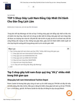 Top 5 Shop Giày Lười Nam ĐẳNg Cấp Nhất Chỉ Dành Cho ĐàN ÔNg Lịch Lãm Marengo Shoemaker