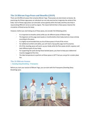 The 26 Bikram Yoga Poses And Benefits