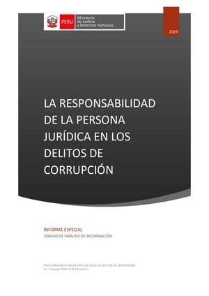 Informe La Responsabilidad De Las Personas Juridicas