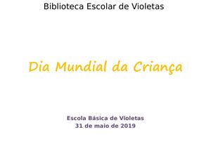 Dia Mundial Da Criança