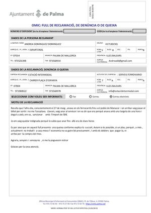 RECLAMACIÓN Y QUEJA DEL (OMIC)