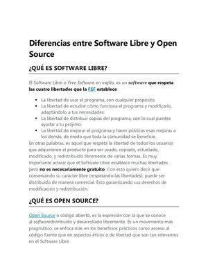 Diferencias Entre Software Libre Y Open Source