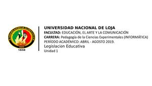 Legislación Educativa Unidad 1