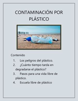 No más plástico en la escuela.