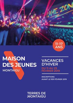 Vacances Hiver 2019 - Maison Des Jeunes - Montaigu-Vendée