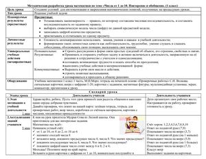 Математика «Числа от 1 до 10. Повторение и обобщение"