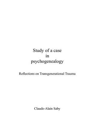 Study Of A Case In Psychogenealogy