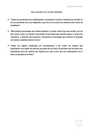 Leer Y Escribir En Un Mundo Cambiante Citas